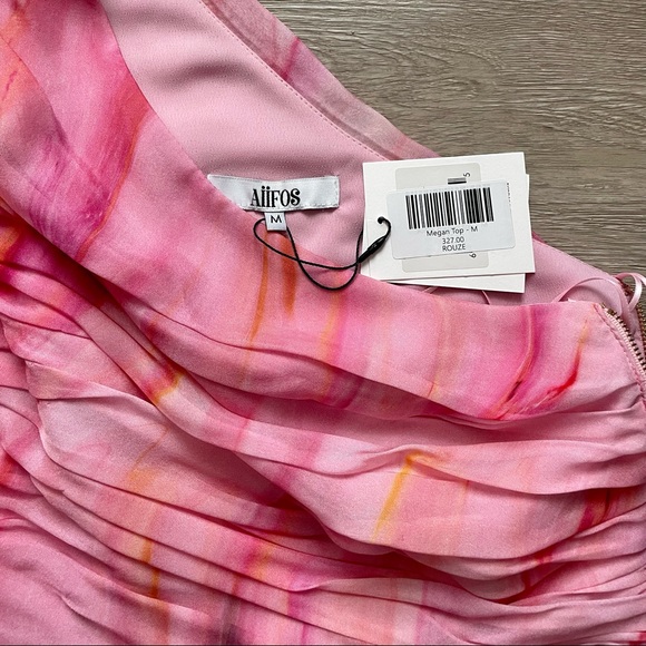 Never Worn! Pink Multi One Shoulder Crop Top - Picture 3 of 3